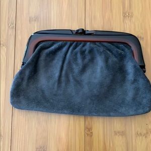 Vintage grey suede clutch
